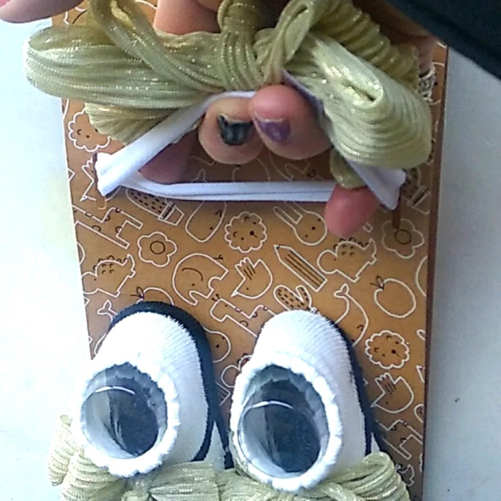Baby Essentials fancy gold Bow Headband and Sock Set